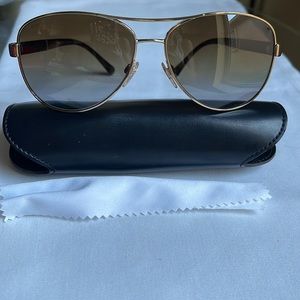 BURBERRY POLARIZED 3080 1145/T5 59 14 135 women’s aviators, brown Gradient lens